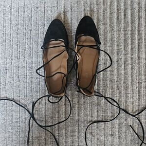 Nine West Black Lace-Up Flats